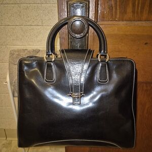 Rare Vintage Authentic Celine Handbag Black Leather